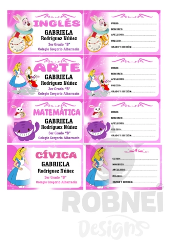 Alicia maravillas Etiqueta